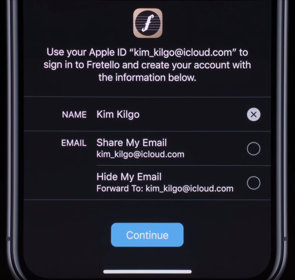 Log in With Apple
